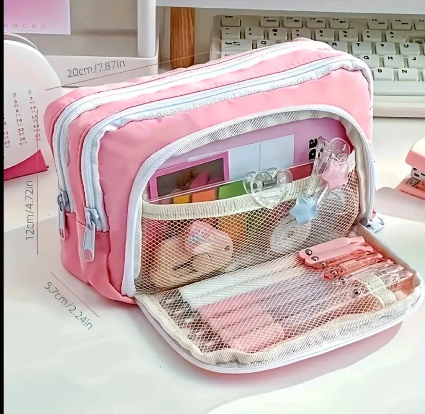 Pink Multi-Layer Pencil Case image indicator(6)