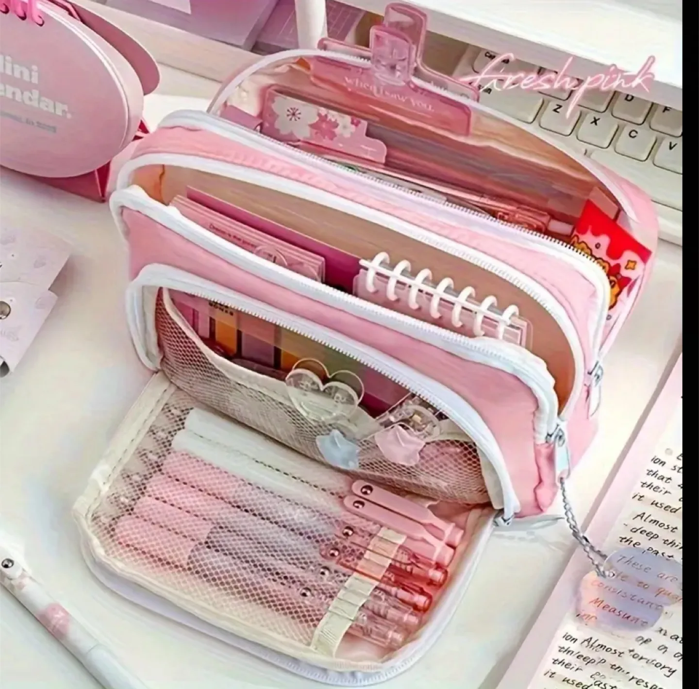 Pink Multi-Layer Pencil Case image indicator(5)