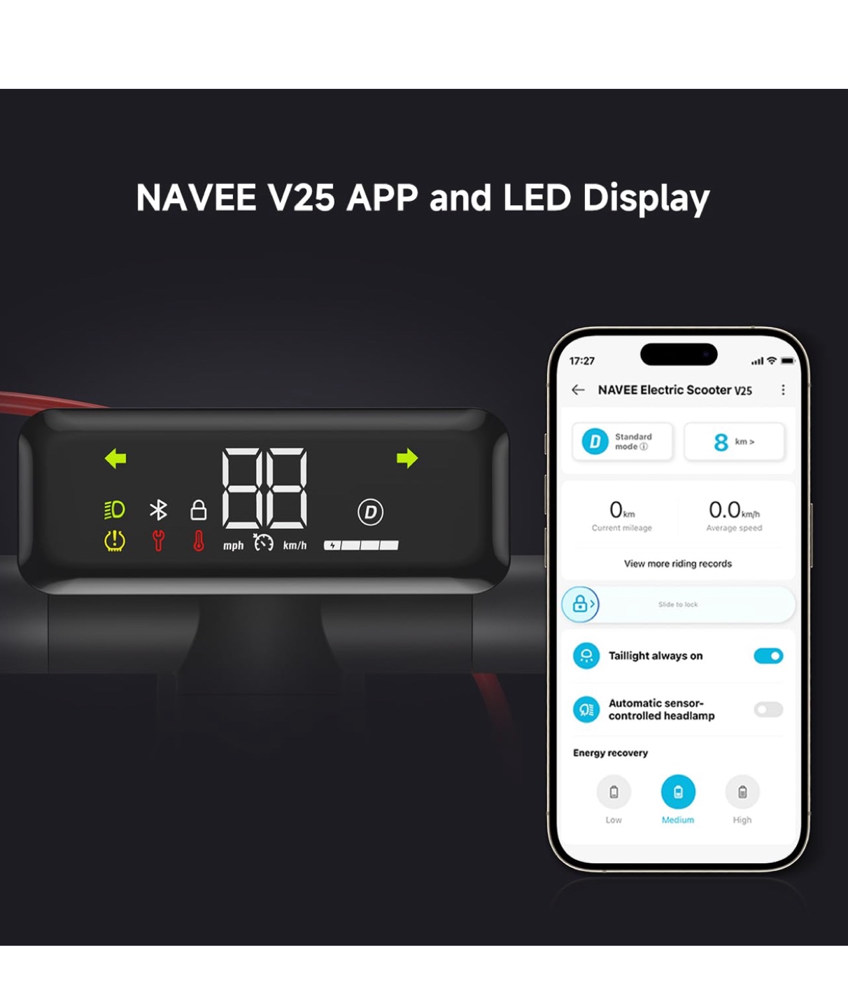 NAVEE V25 Electric Scooter - Like New! - photo 5