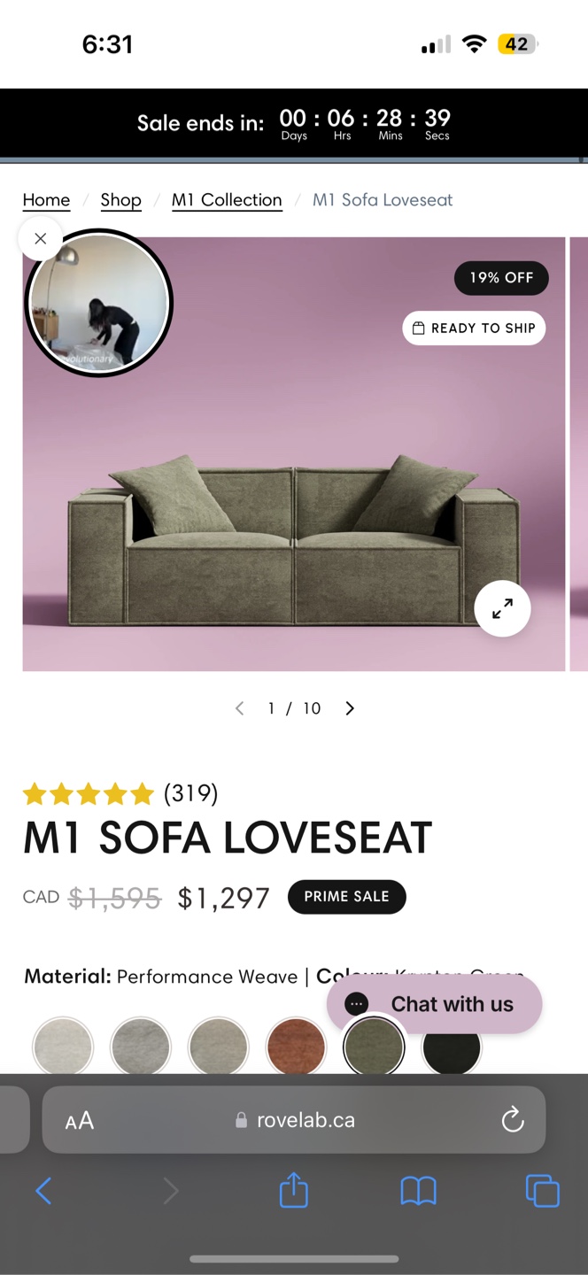Rove lab love seat and ottoman - photo 5