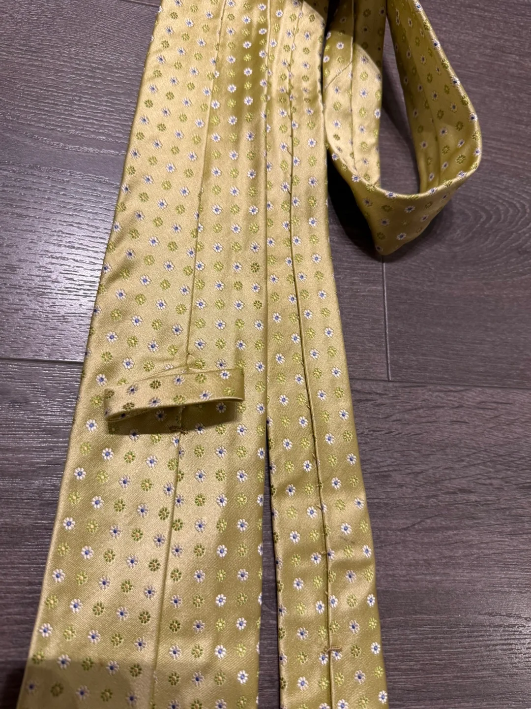 Kiton Napoli Yellow green  Patterned Tie silk Italy image indicator(6)