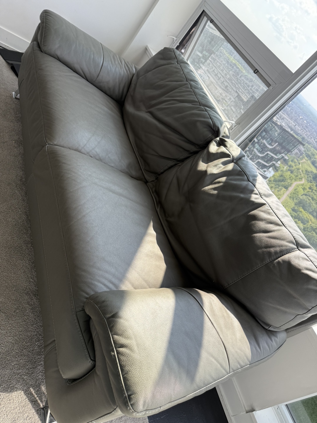Leather Sofa - Grey both - photo 5