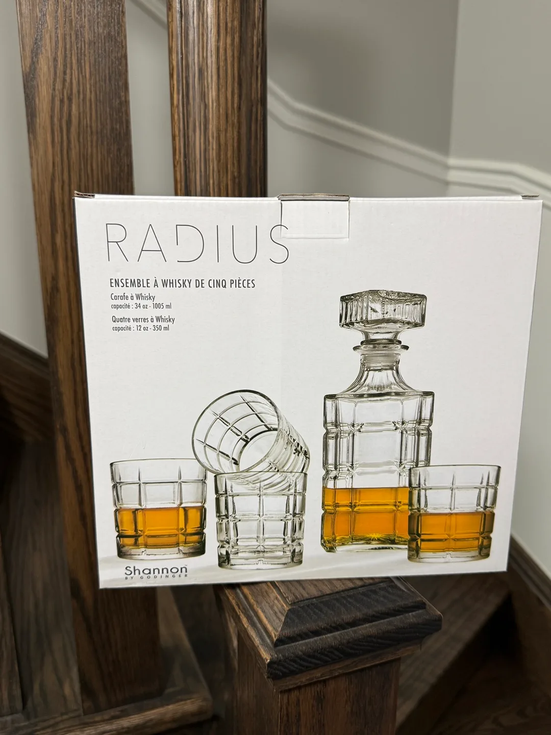 [New] Shannon Crystal Radius Whiskey Decanter Set (5-Piece) thumbnail