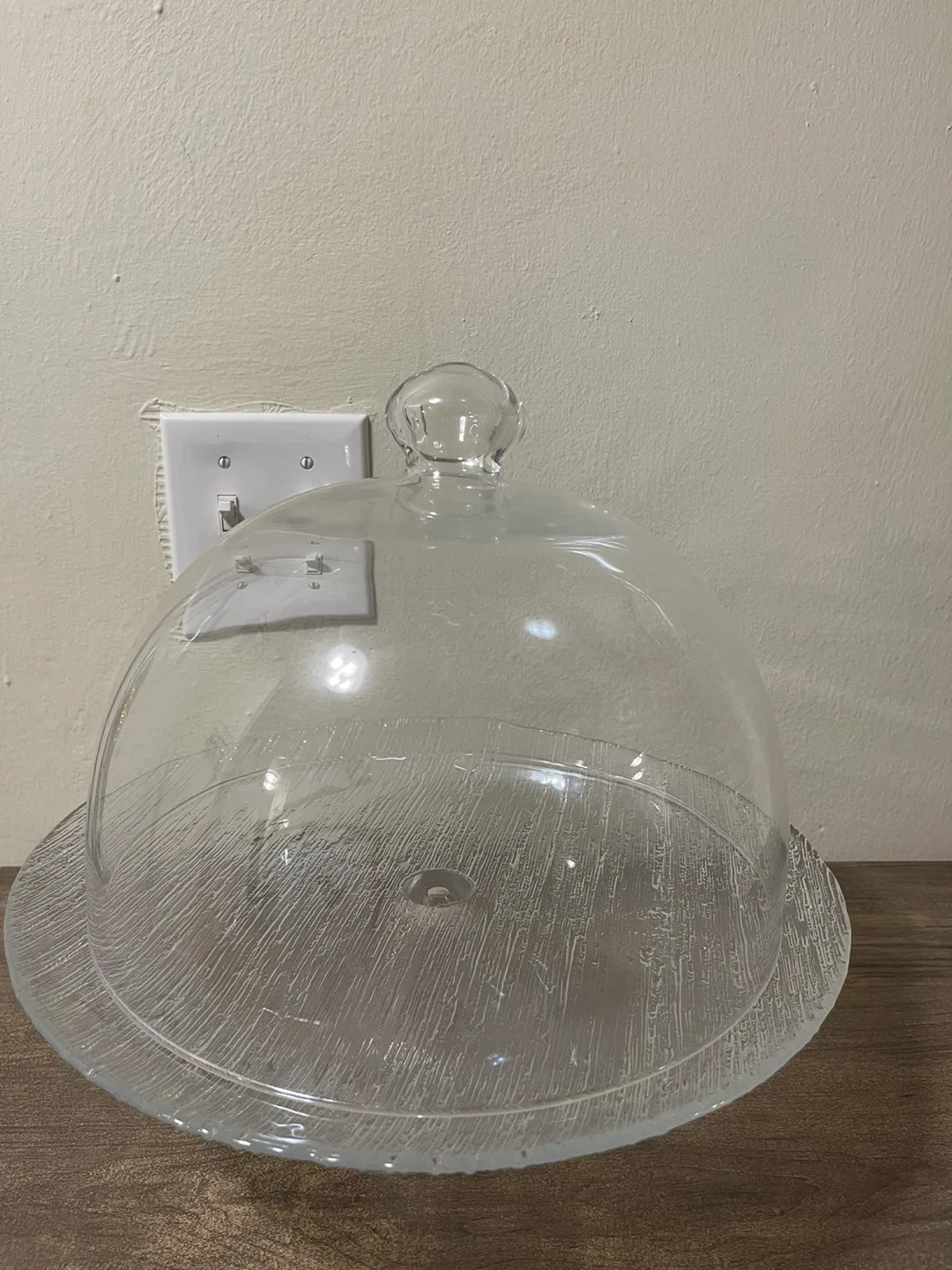Glass Cake Dome with Textured Base