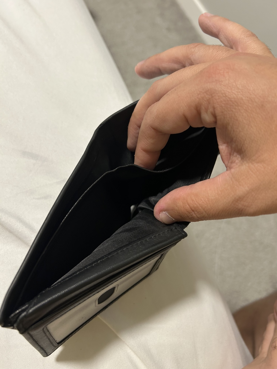 Calfart black Leather Wallet zipper for coins - photo 5