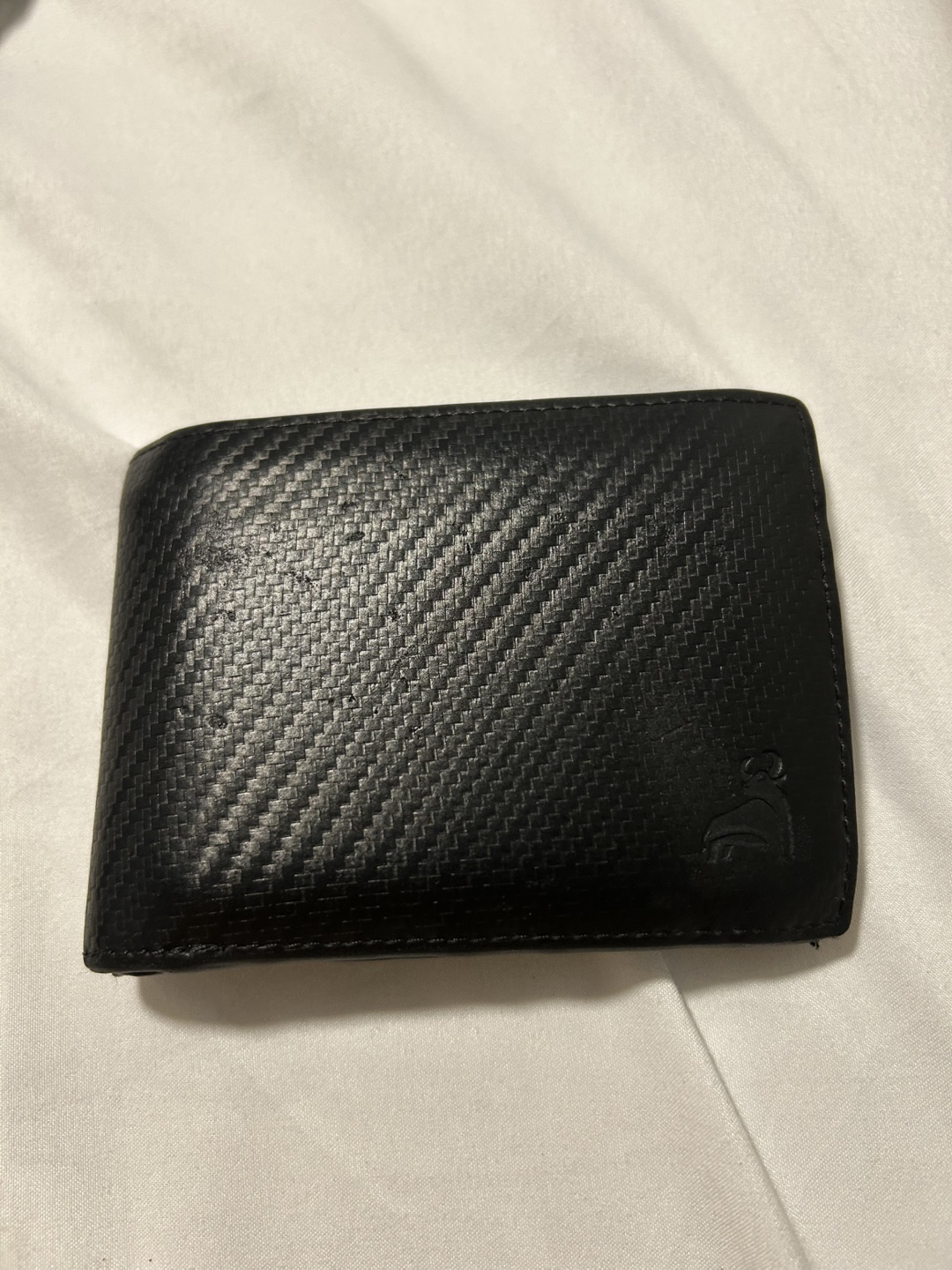 Calfart black Leather Wallet zipper for coins