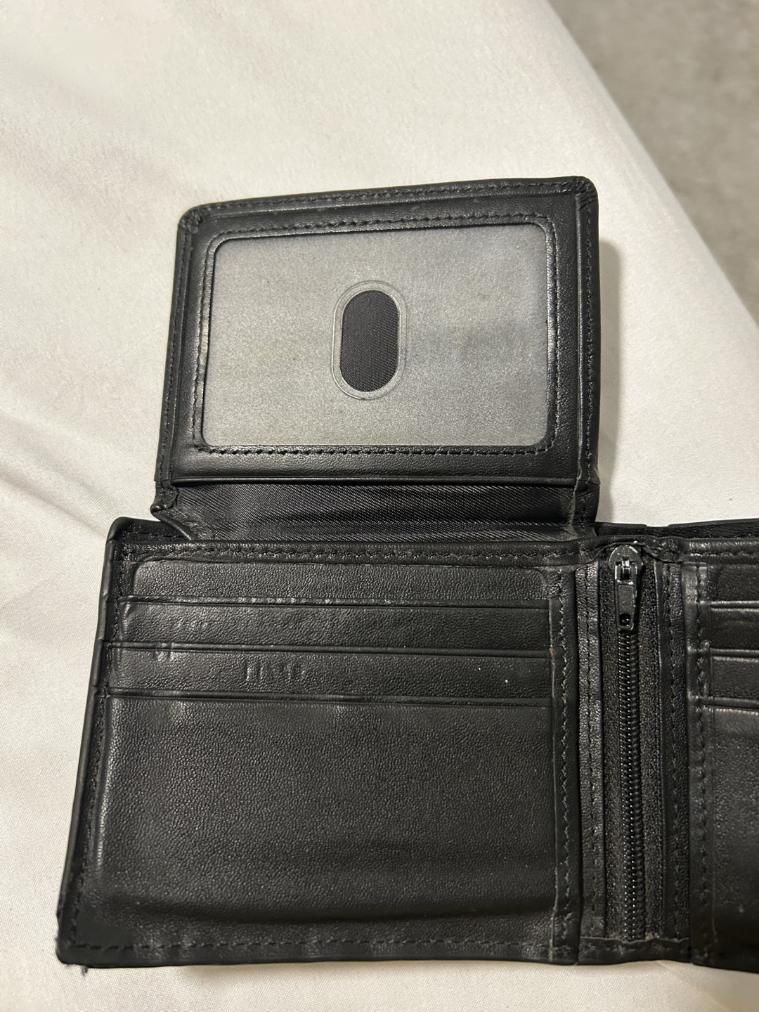 Calfart black Leather Wallet zipper for coins - photo 4