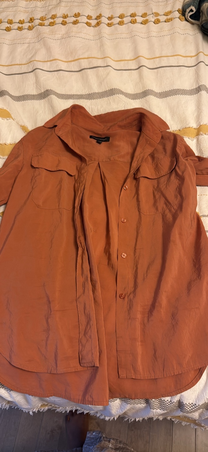 Banana Republic Orange Button-Up Shirt
