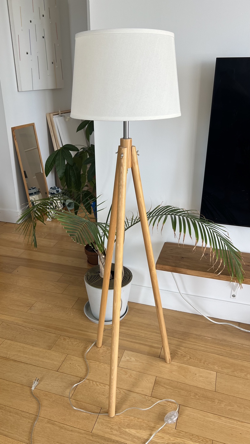 Wooden Tripod Floor Lamp