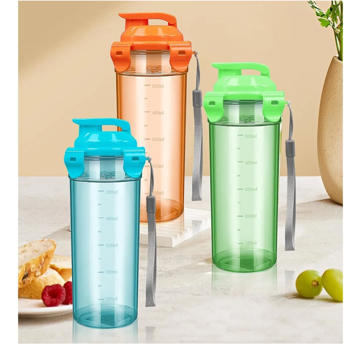 3 Plastic Water Bottles 17 oz thumbnail