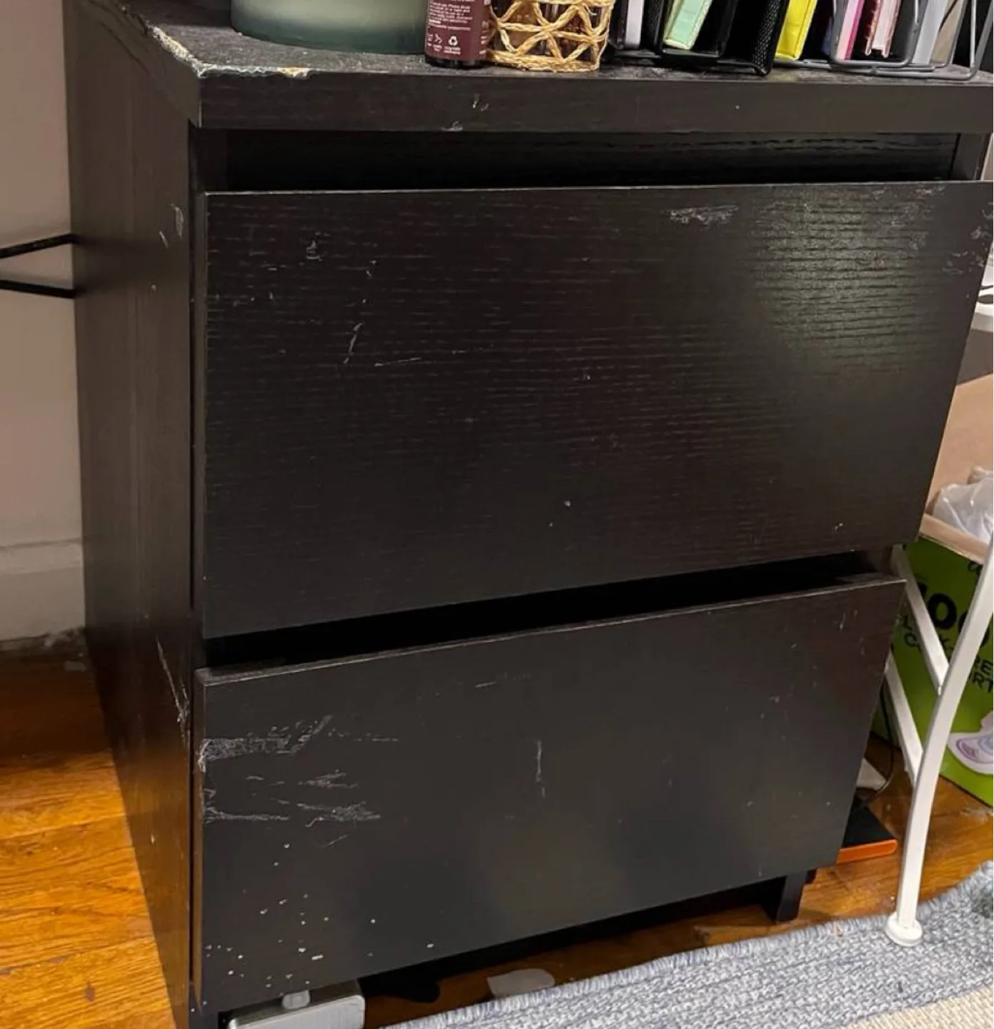 IKEA Malm Black-Brown 2-Drawer Chest / Nightstand thumbnail