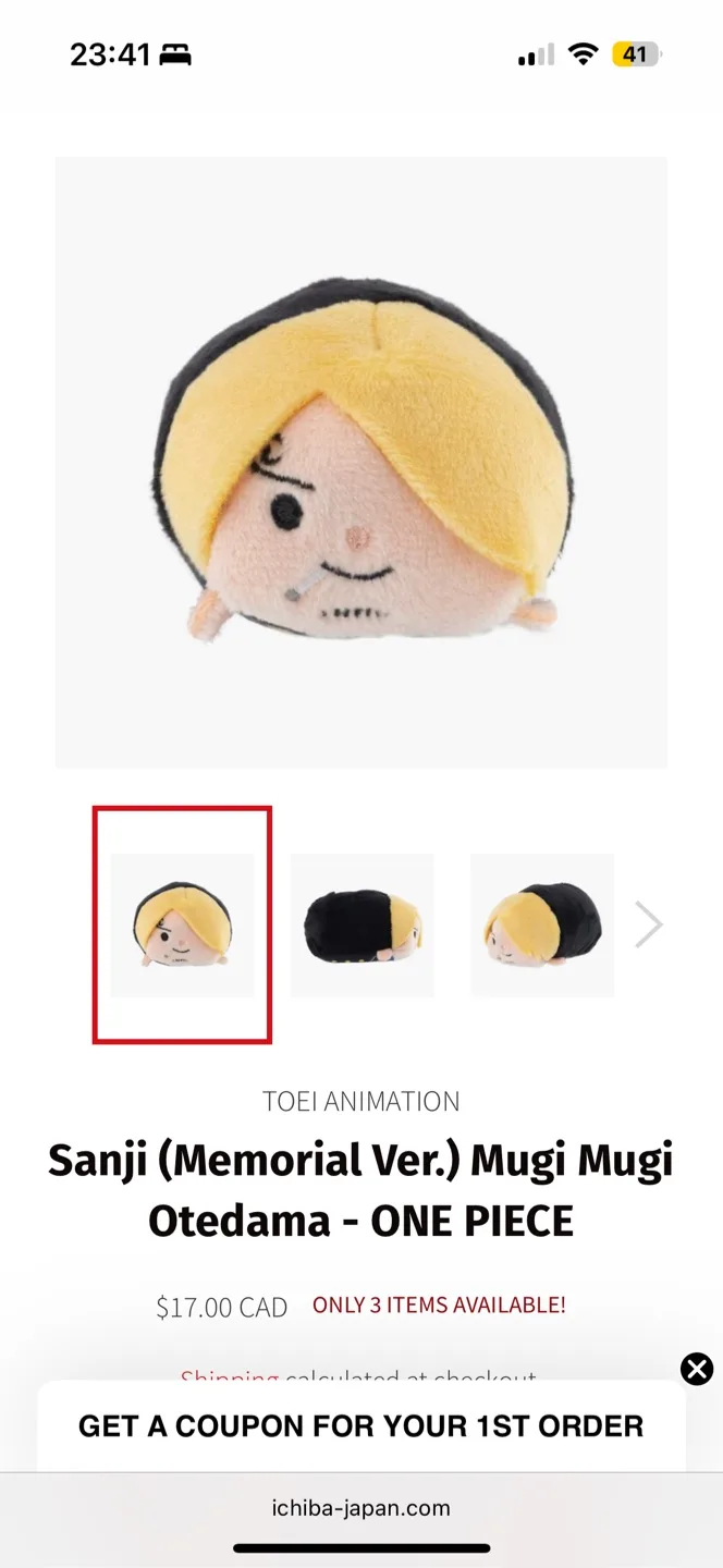 Sanji (One Piece) Mugi Mugi Otedama with tag! 🏴‍☠️ image indicator(3)