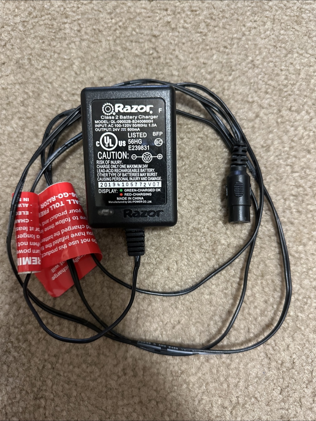 Razor Class 2 Battery Charger 24V - photo 4