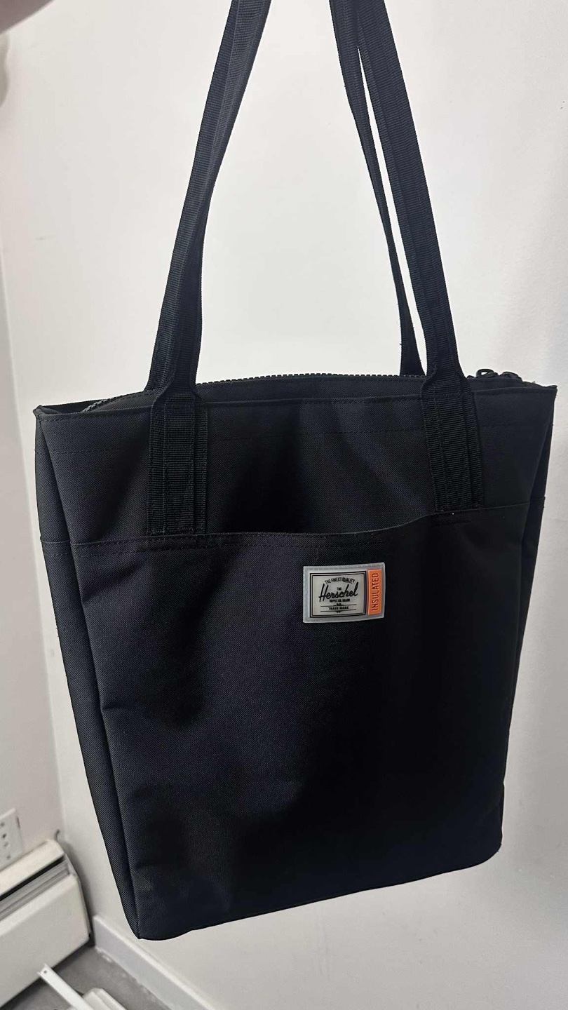 Herschel Black Insulated Tote Bag