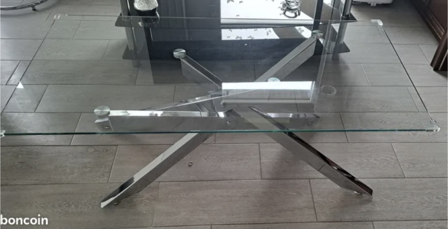 Glass Top Coffee Table with Chrome Legs