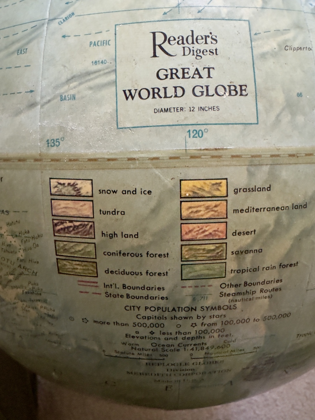 Reader's Digest Great World Globe - 12 Inches