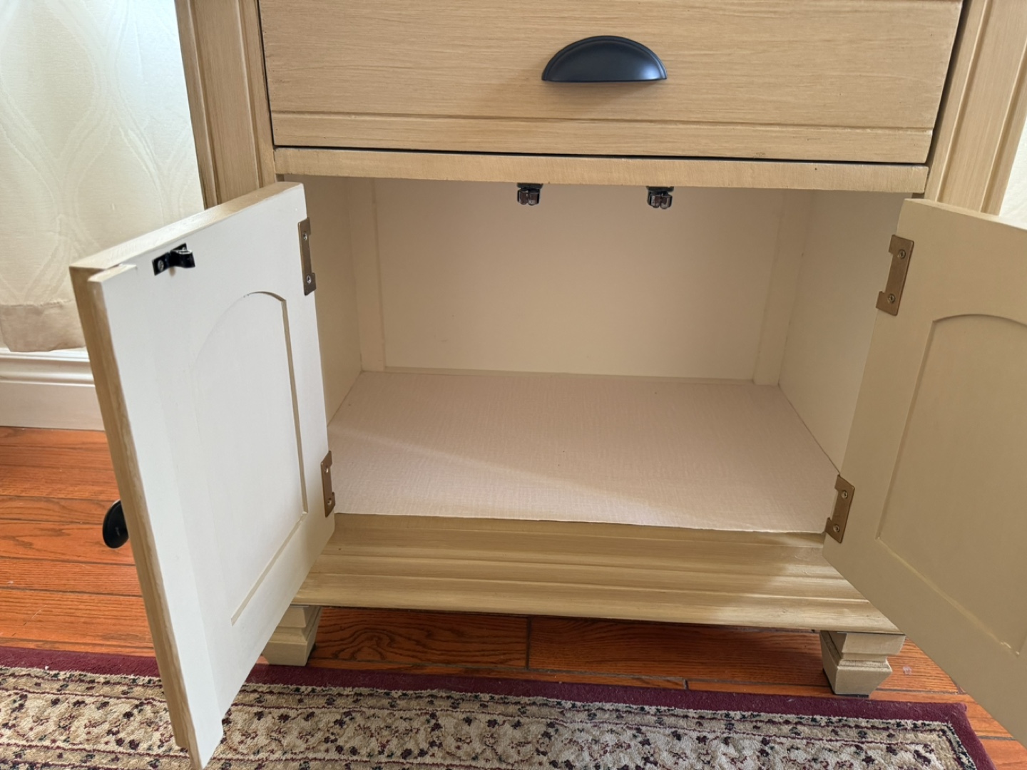 Wooden Nightstand with Drawer & Cabinet - photo 5