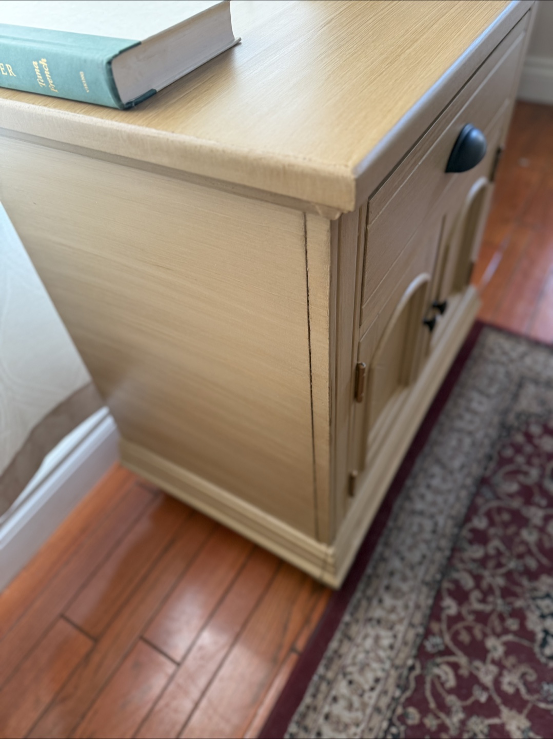 Wooden Nightstand with Drawer & Cabinet - photo 3