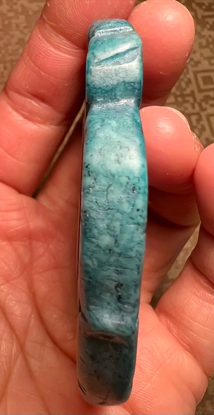 Vintage Exquisite China Blue Old Jade Carved *Dragon&Phoenix* image indicator(4)