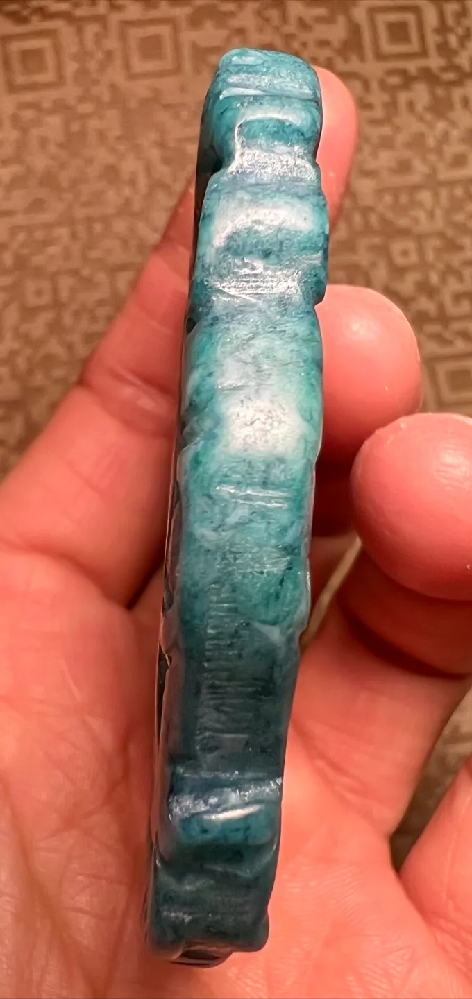 Vintage Exquisite China Blue Old Jade Carved *Dragon&Phoenix* image indicator(5)