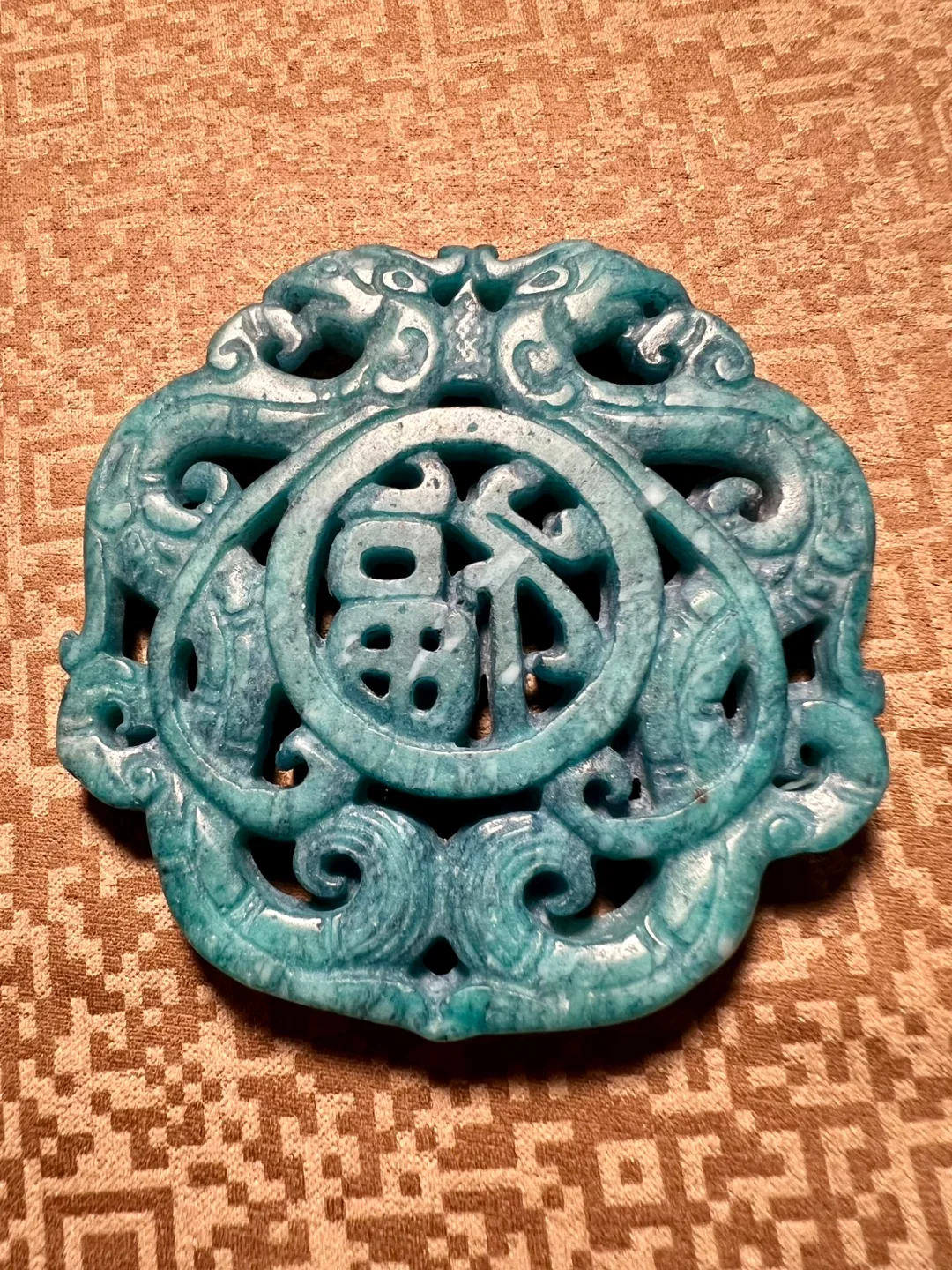 Vintage Exquisite China Blue Old Jade Carved *Dragon&Phoenix* image indicator(2)