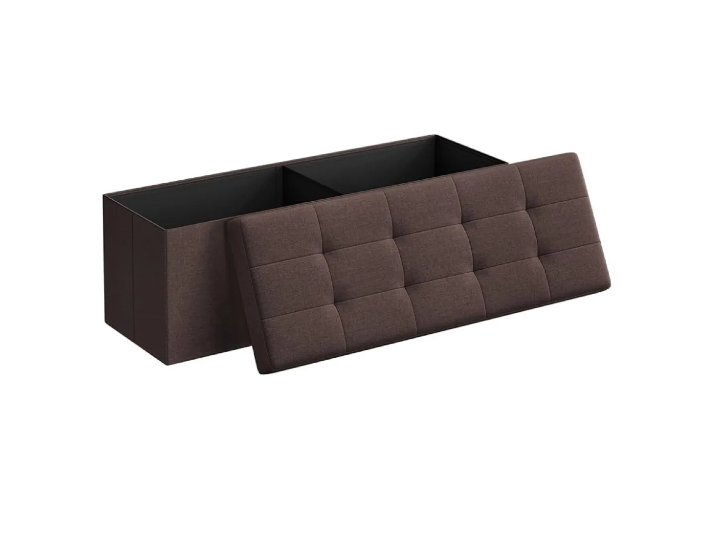 Folding Storage Ottoman Bench - Brown thumbnail
