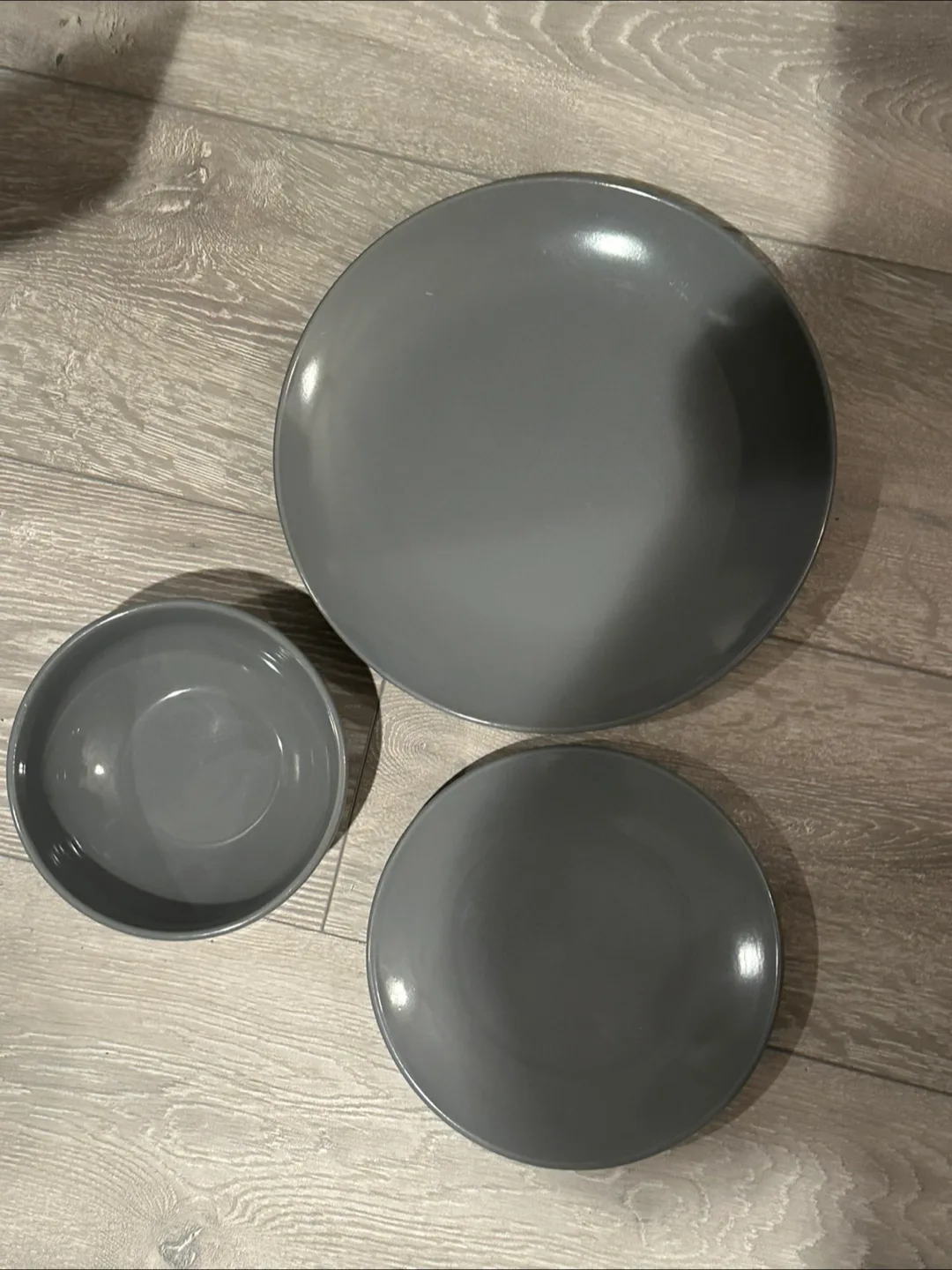Grey Dinnerware Set - Plates and Bowls thumbnail
