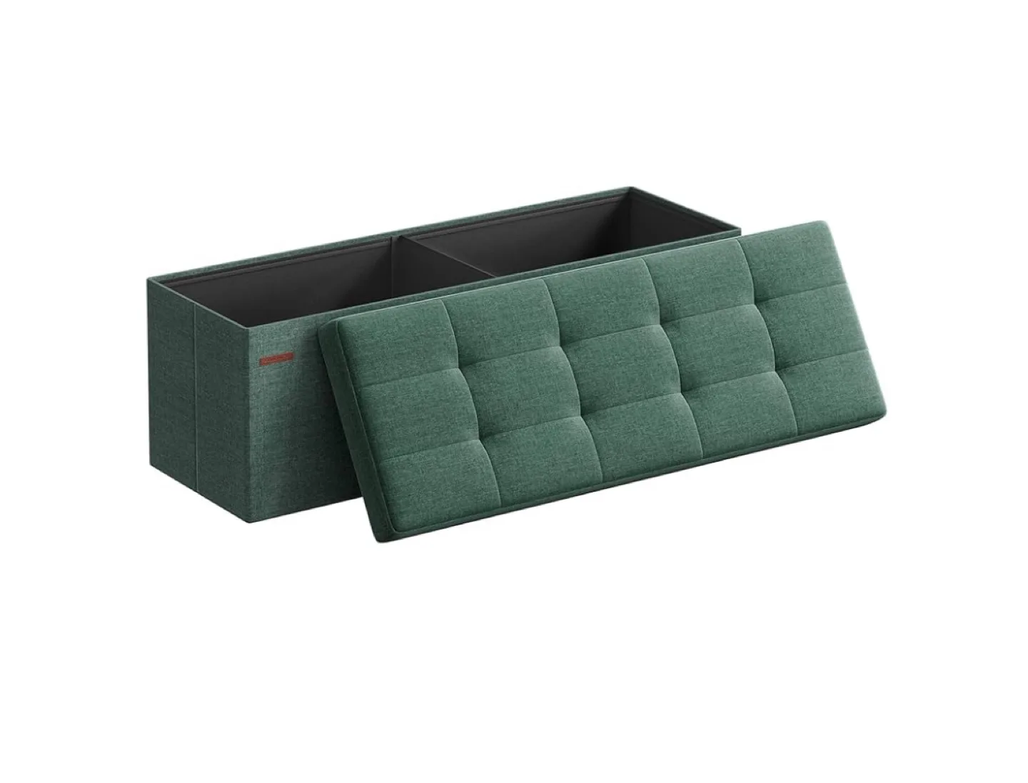 SONGMICS 43-inch Folding Storage Ottoman - Green thumbnail