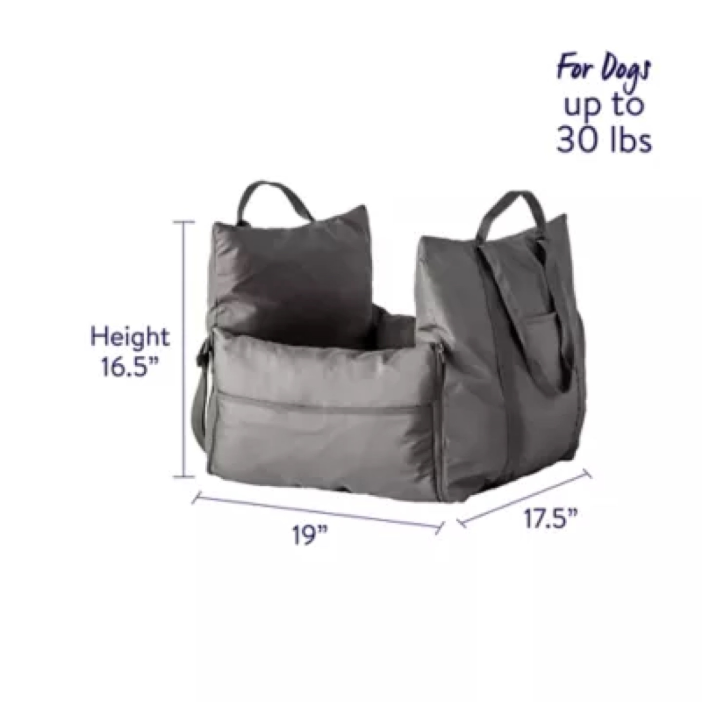 Top Paw 2-in-1 Convertible Vehicle Booster Tote Seat - Gray
