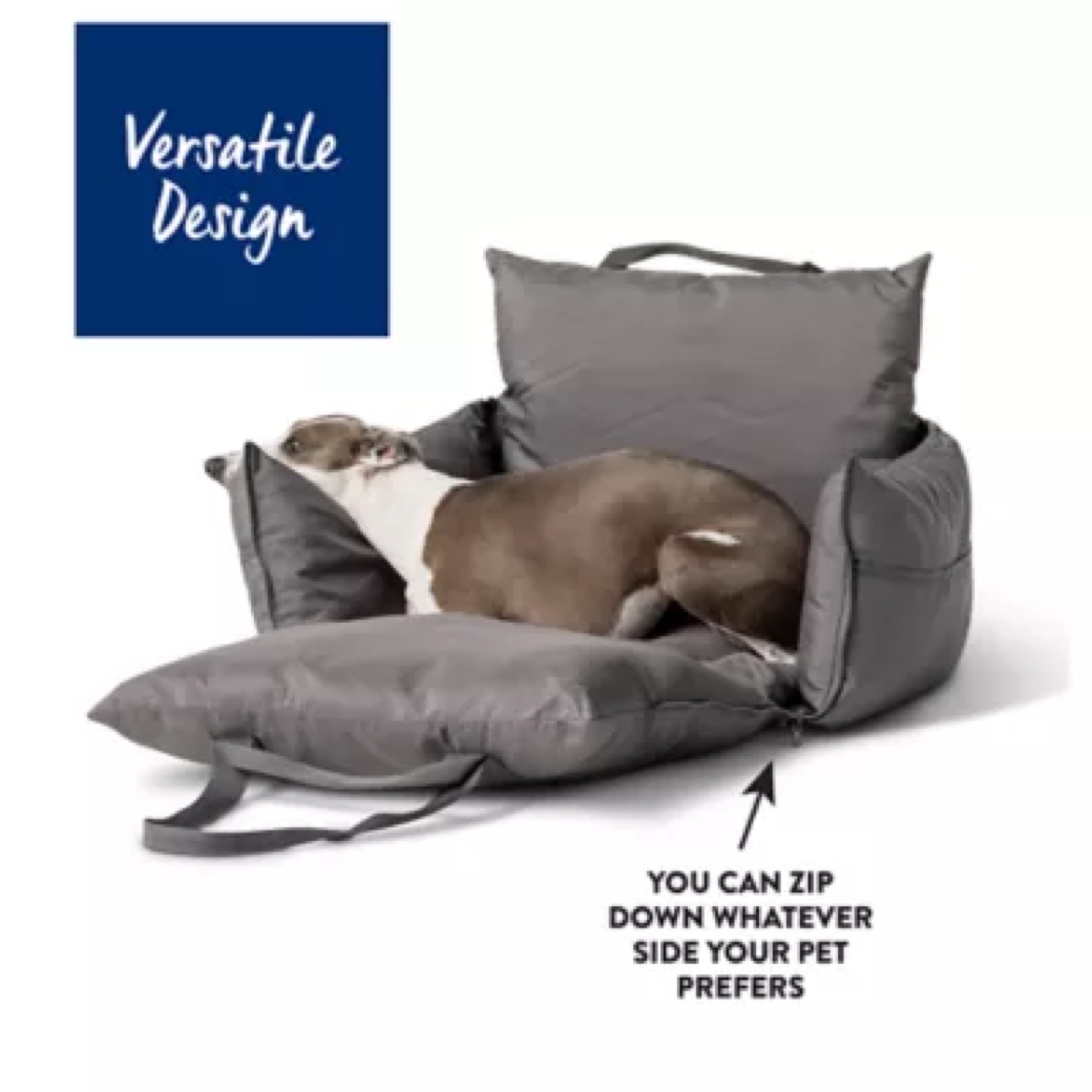 Top Paw 2-in-1 Convertible Vehicle Booster Tote Seat - Gray - photo 3