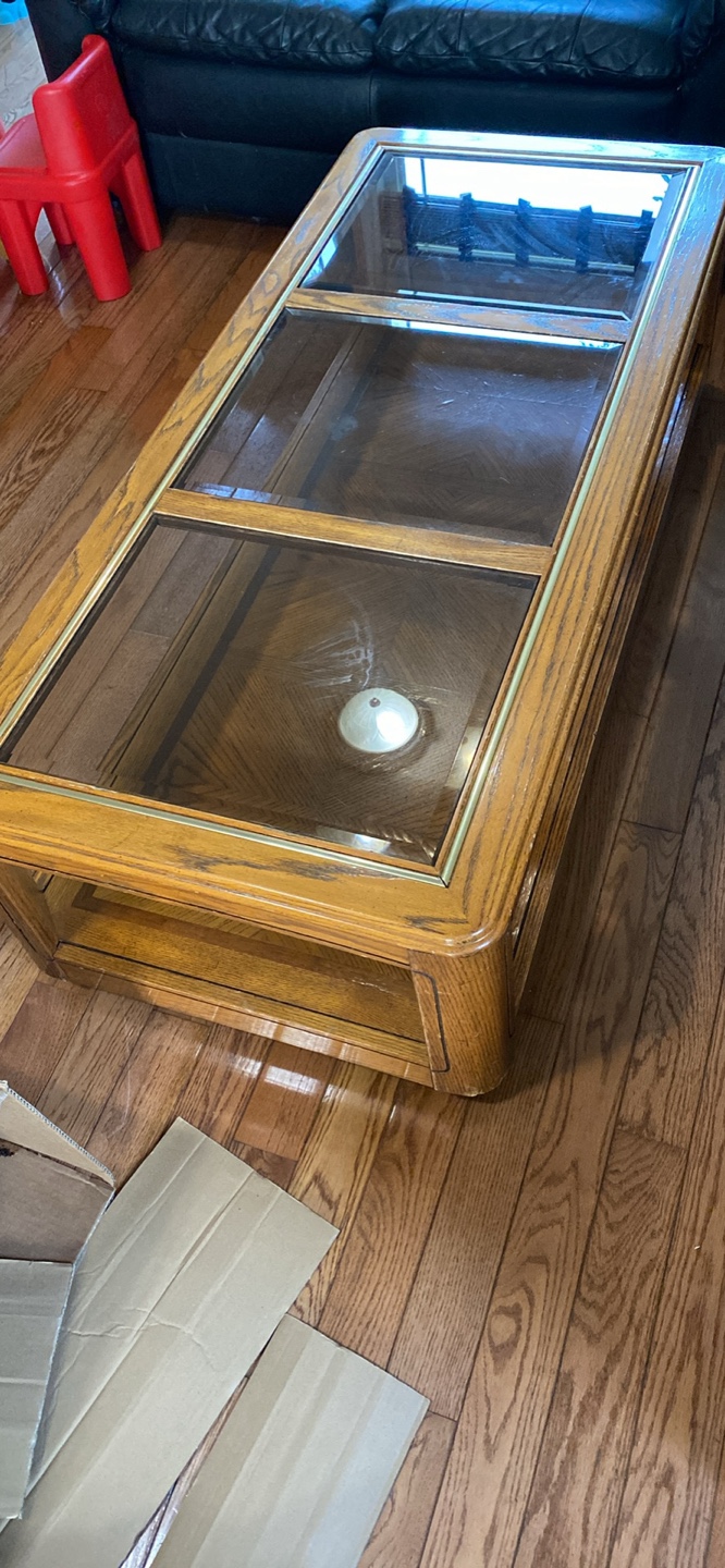 Glass Top Wooden Coffee Table - photo 3
