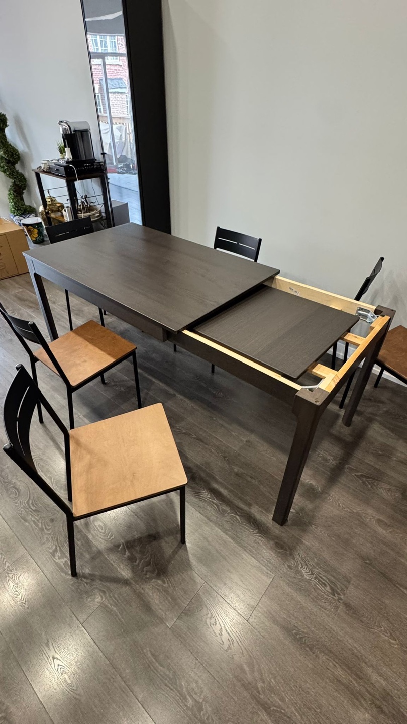 Dining Table with 6 Chairs - Dark Brown - photo 3