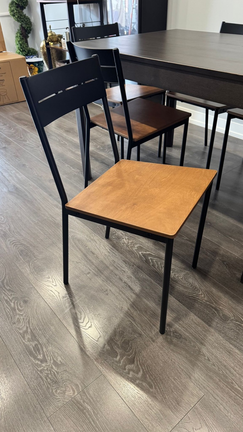 Dining Table with 6 Chairs - Dark Brown - photo 2