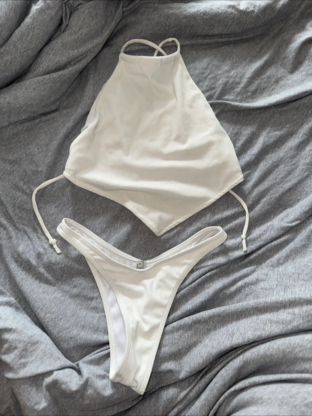 White Halter Bikini Set thumbnail