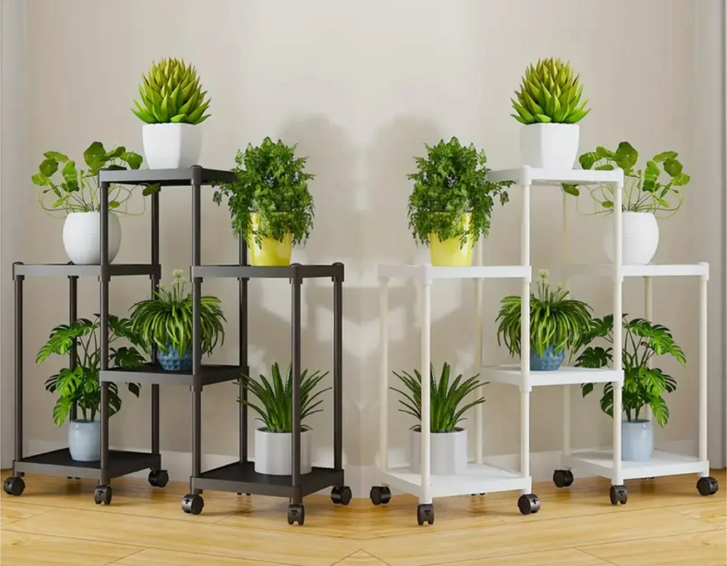 White Plastic Plant Stand Shelf image indicator(2)