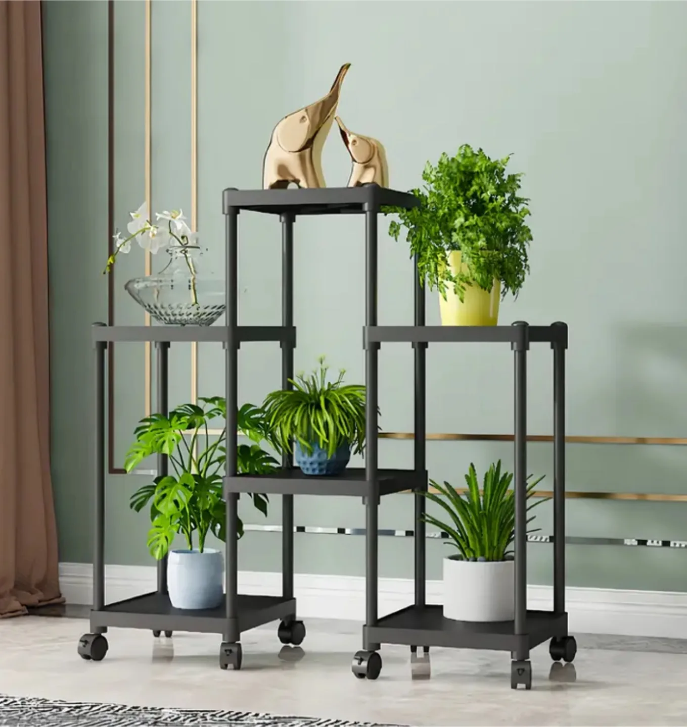 White Plastic Plant Stand Shelf image indicator(3)