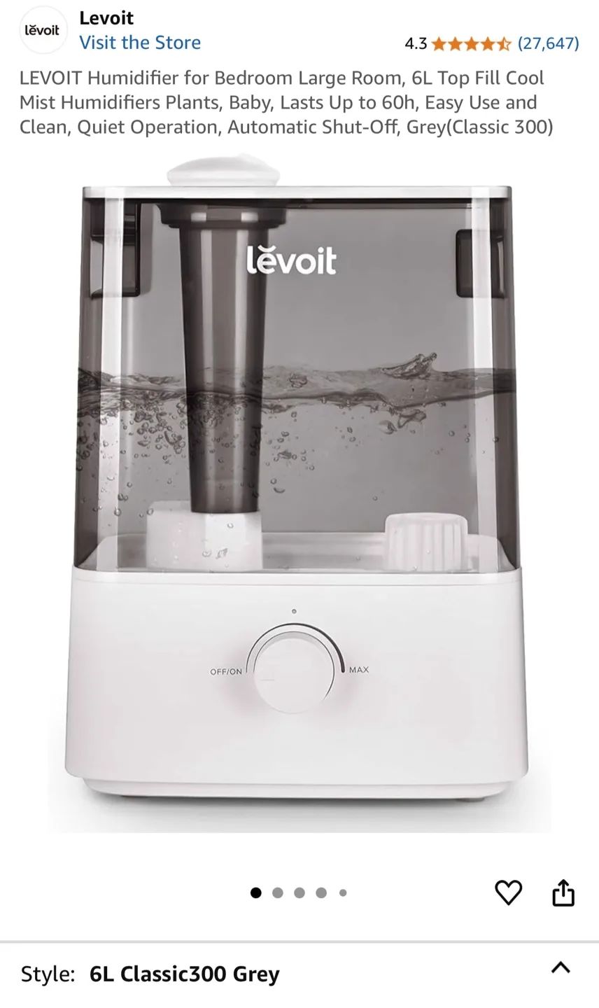 Levoit 6L Classic300 Grey Humidifier thumbnail