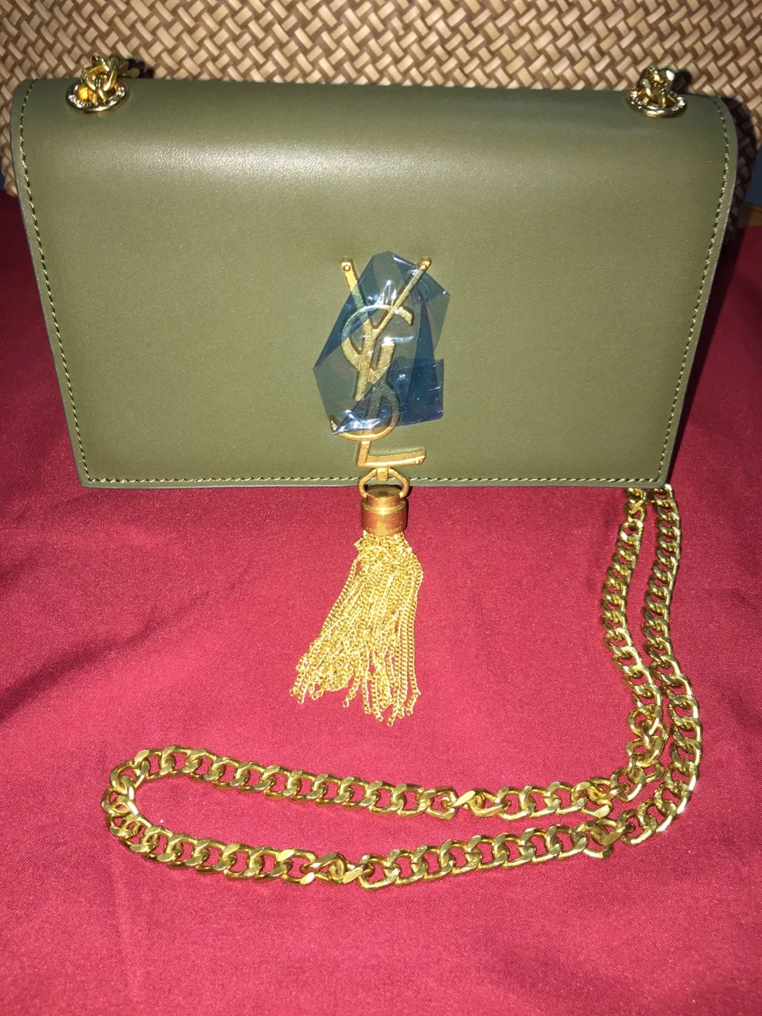 Saint Laurent Olive Green Chain Wallet thumbnail