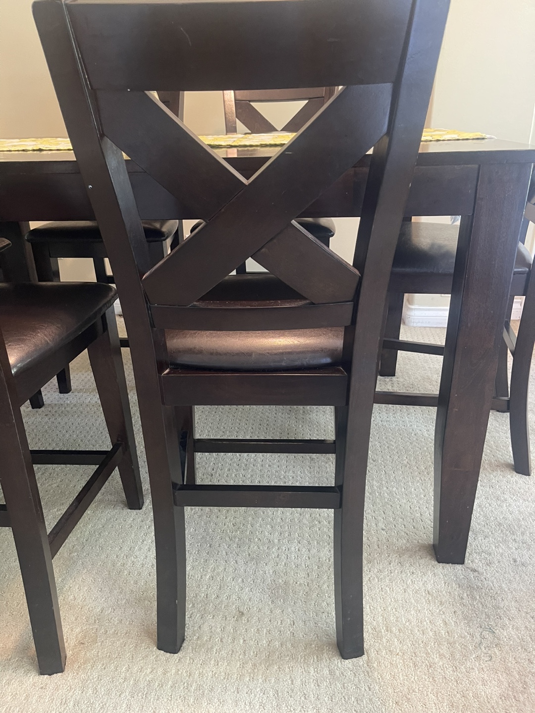 Dark Wood Dining Table Set with 6 Chairs - photo 3