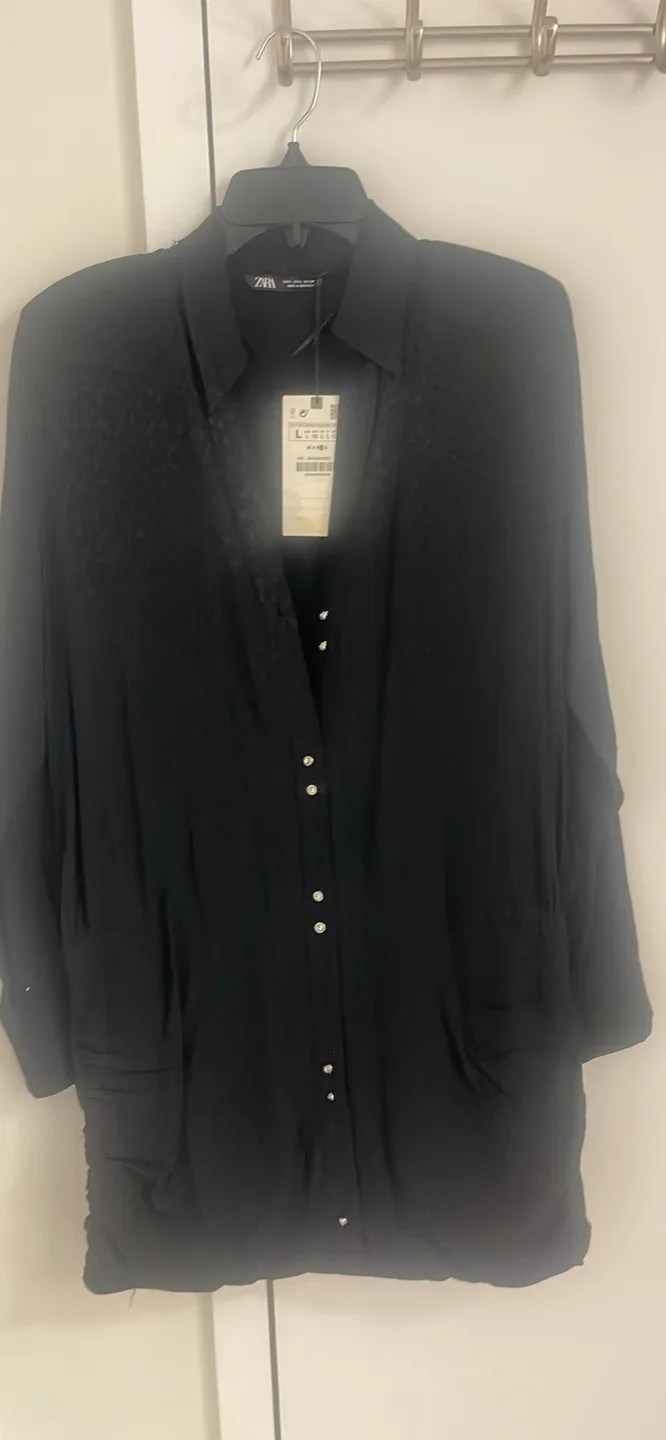Zara Black Dress - Size L - New with Tags image indicator(2)