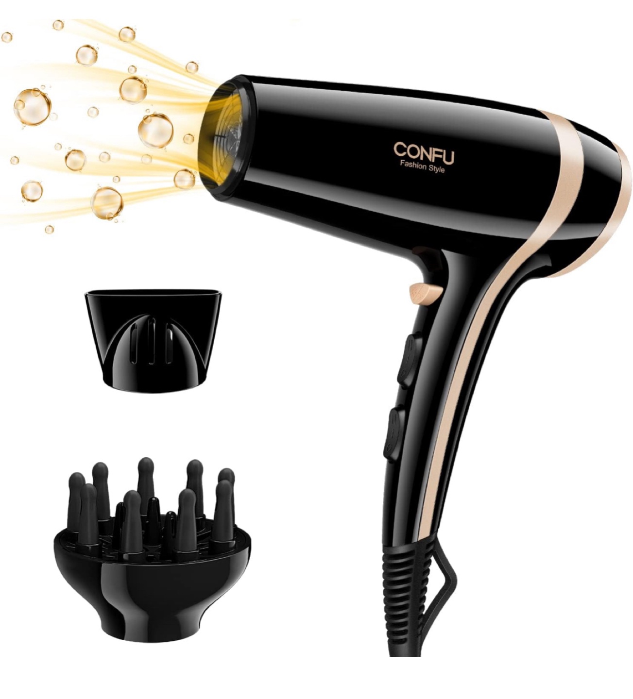 CONFU Fashion Style Hair Dryer - Black - photo 2