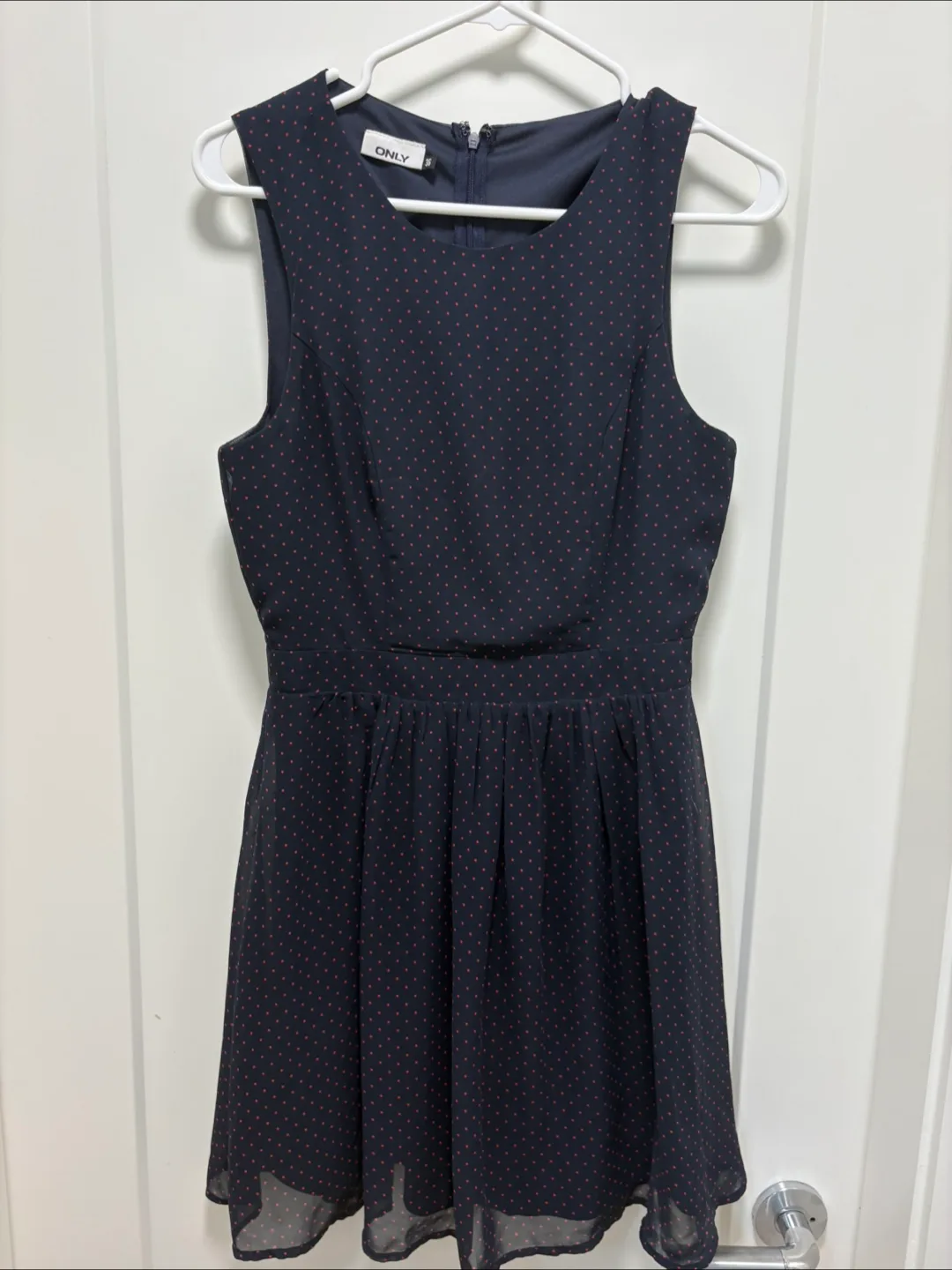 Navy blue Polka Dot Dress thumbnail