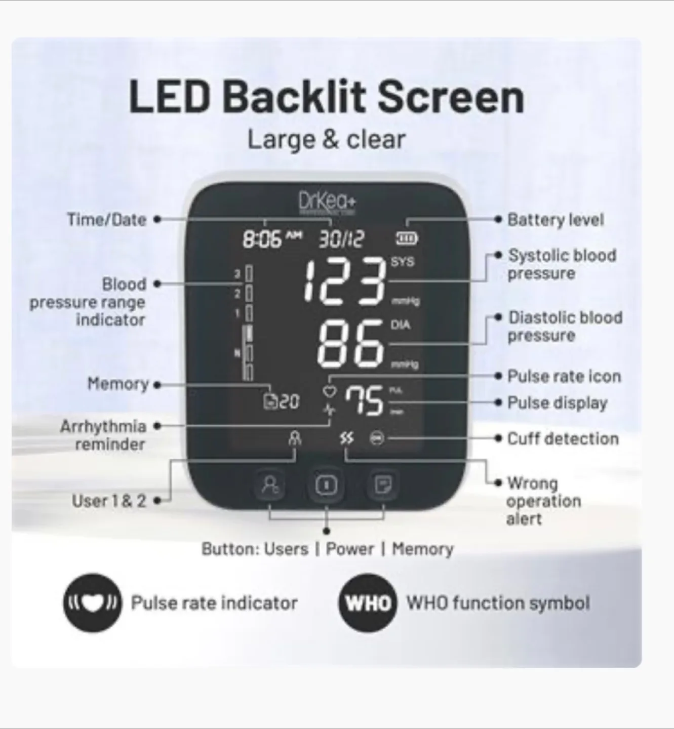DrKea+ Electric Blood Pressure Monitor JPD-HA101 - New image indicator(4)