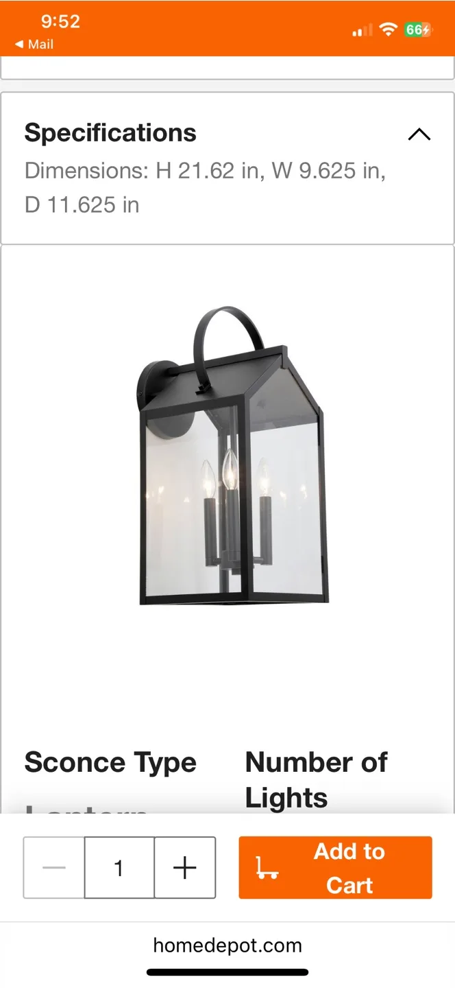 New Luminosa Oversized Exterior Wall Lantern - Black thumbnail