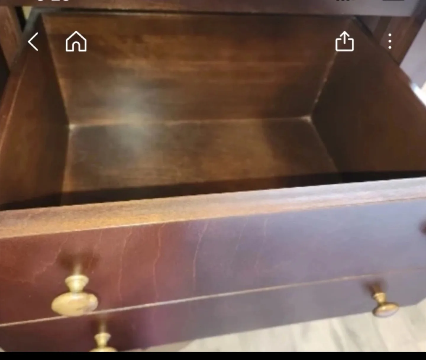 Dark solid Wood Dresser with Pull-Out Desk - firm price image indicator(2)