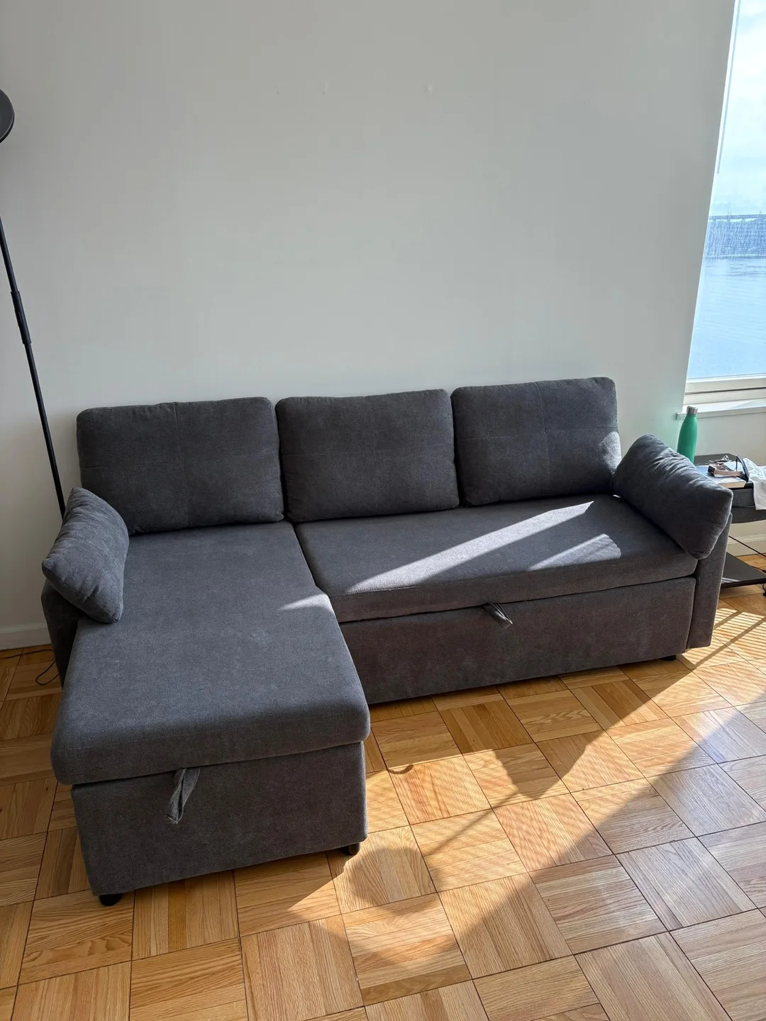 Gray Sleeper Sofa with Storage thumbnail