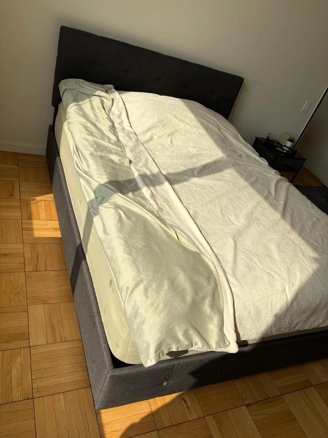 Queen Size Dark Gray Bed Frame thumbnail