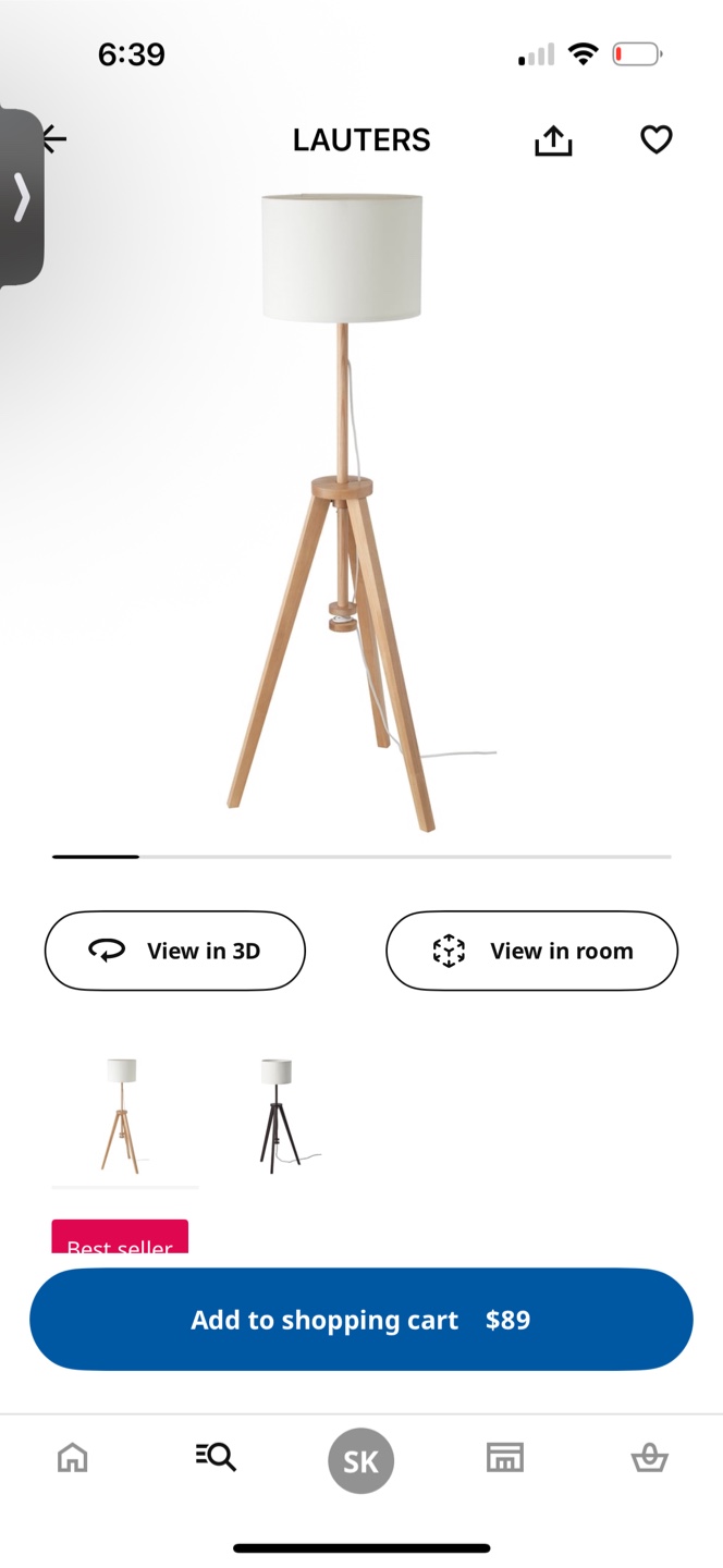 IKEA LAUTERS Tripod Floor Lamp
