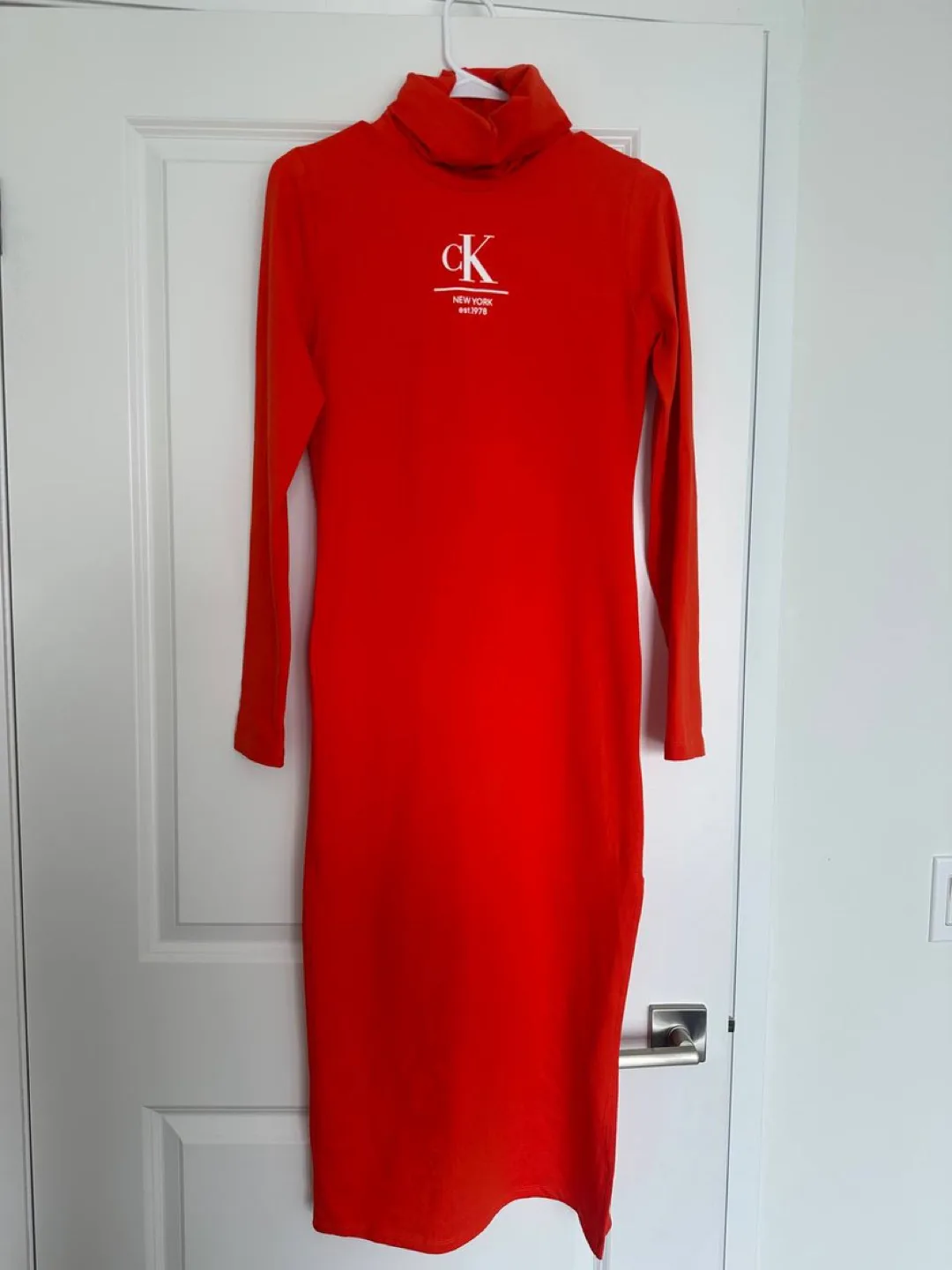 Calvin Klein Jersey Roll Neck Maxi Dress image indicator(2)