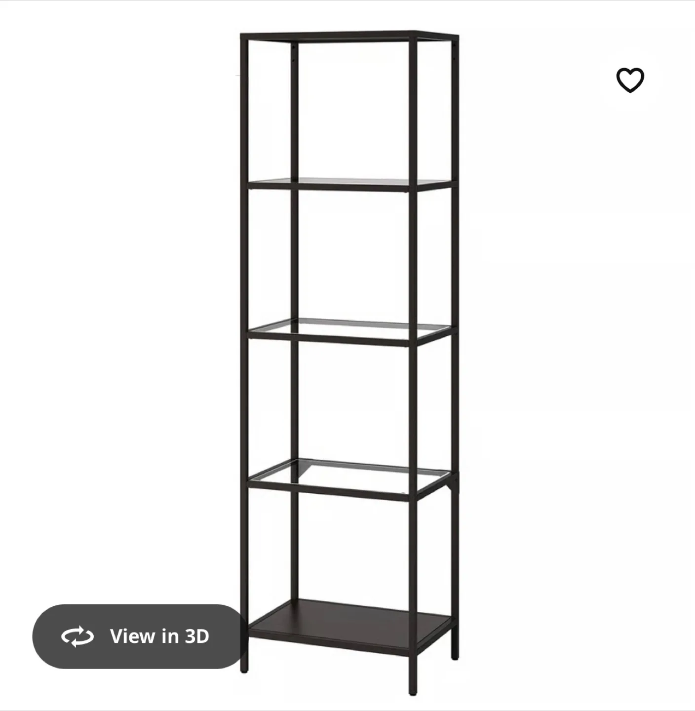 IKEA Vittsjö Shelving Unit - Black/Glass thumbnail